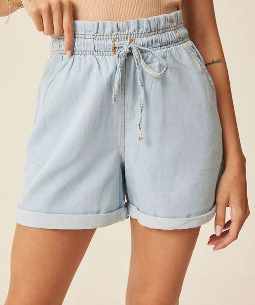 Short Jeans Feminino Clochard Cintura Alta Marisa