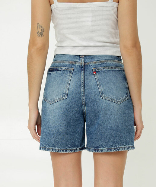 Bermuda Jeans Feminina Bolsos 