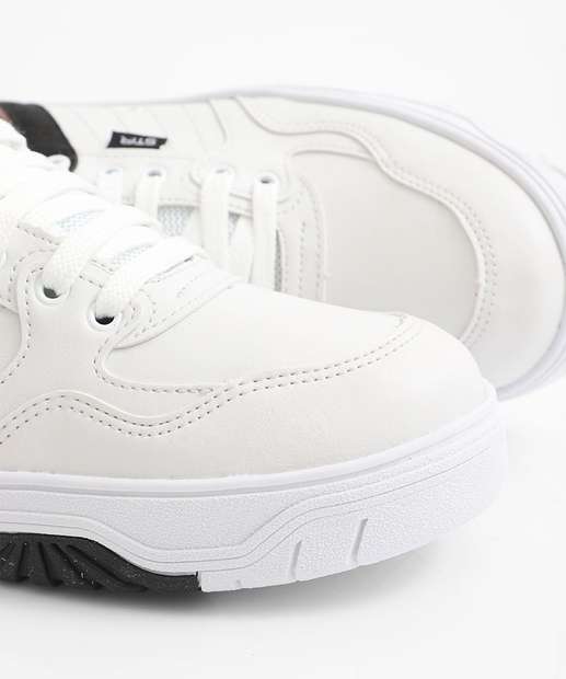 Tênis Casual Masculino Recorte Branco