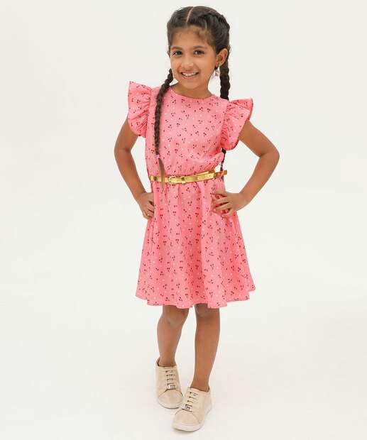 Image_Vestido Infantil Estampa Flores Babado Marisa Tam 4 a 10