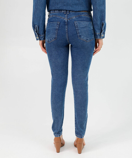 Calça Jeans Cigarrete Push Up Feminina Sawary Azul