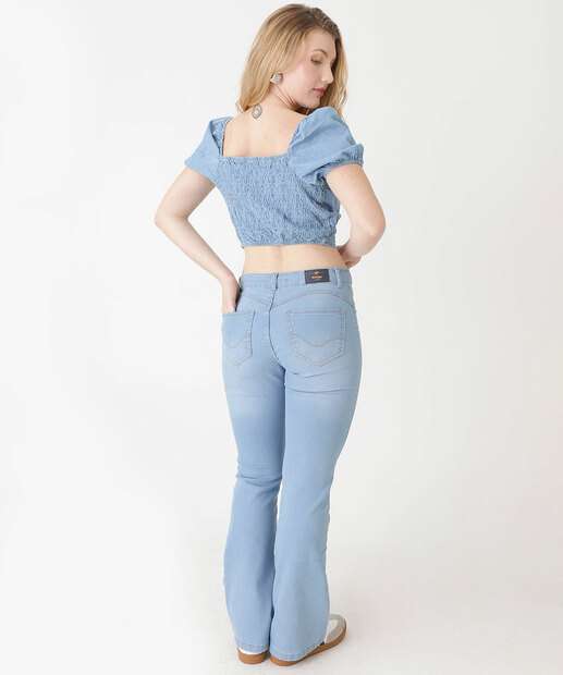 Blusa Cropped Feminina Jeans Marisa