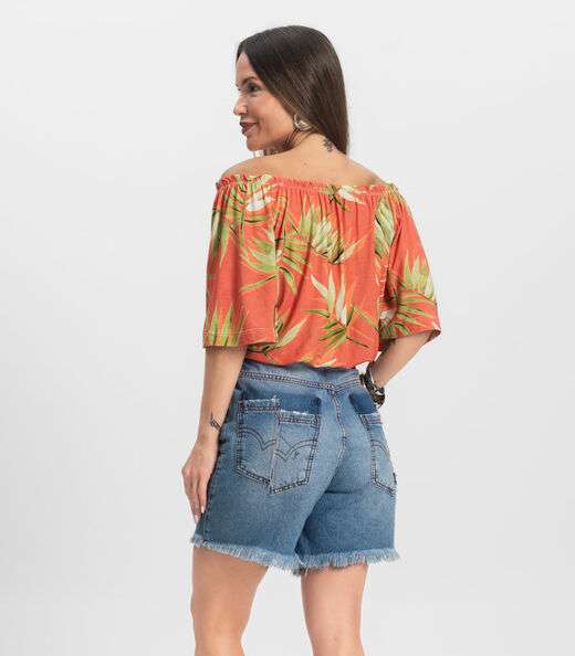 Blusa Feminina Ciganinha Infinita Cor Laranja