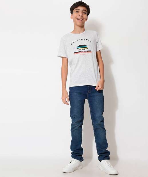 Camiseta Juvenil Mescla Estampada MR Tam 10 a 16