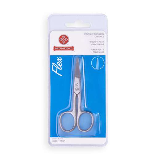 Tesoura Mundial Flex Reta Para Unhas  Aço Inox BC 322