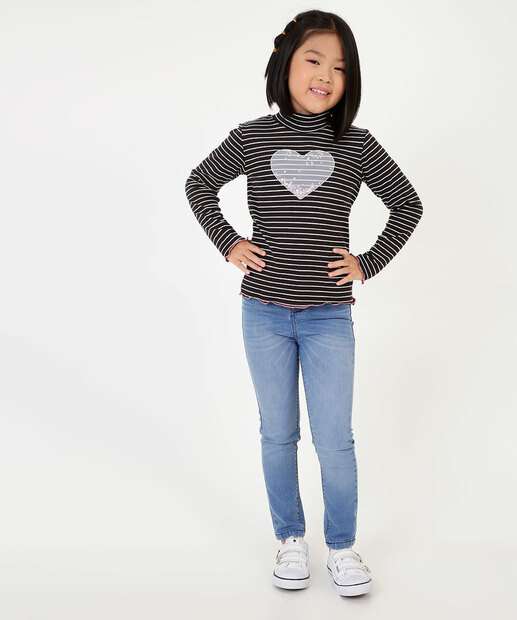 Camiseta Infantil Canelada Listrada Marisa Tam 4 a 10