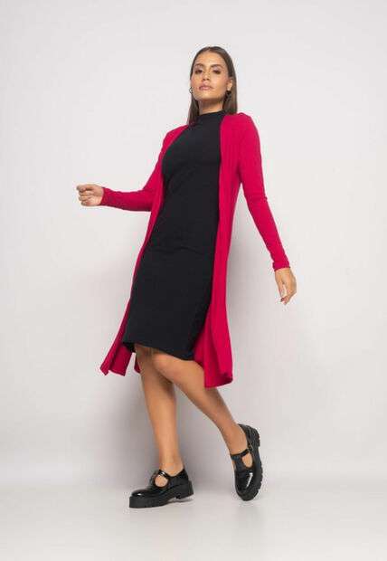 Image_Kimono Alongado Manga Longa Canelado Rosa Salvatore Fashion