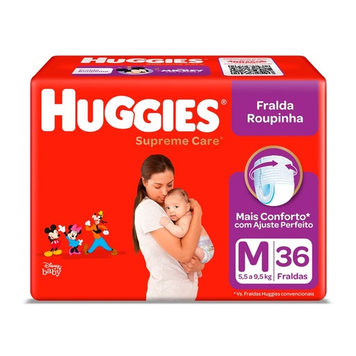 Image_Kit 2 Fraldas Huggies Roupinha Supreme Care Mega M 36 Unidades cada