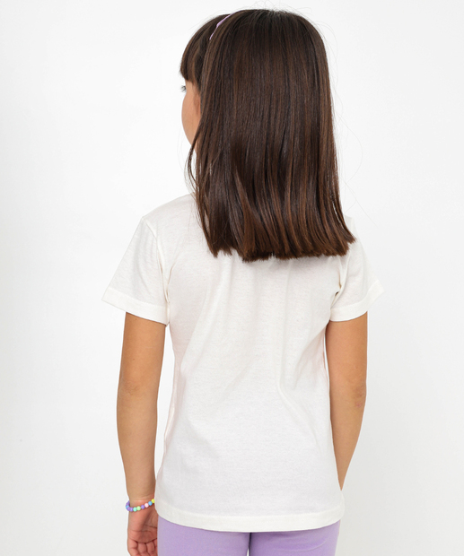 Camiseta Infantil Estampa Stitch Tam 4 a 10 Off White