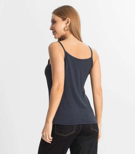 Blusa Feminina de Alças Básica Rovitex Azul