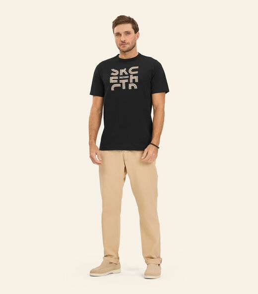 Camiseta Masculina em Meia Malha Diametro Preto