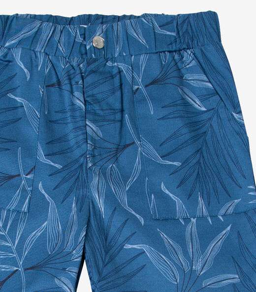 Bermuda Masculina Infantil Sarja Trick Nick Azul