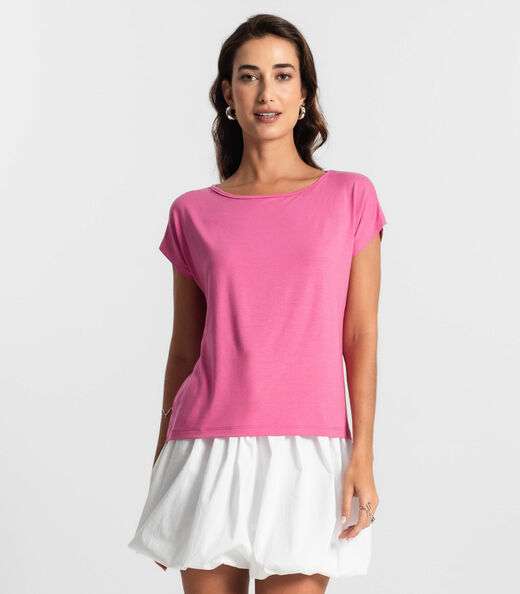 Image_Blusa Feminina Manga Curta KO Rosa