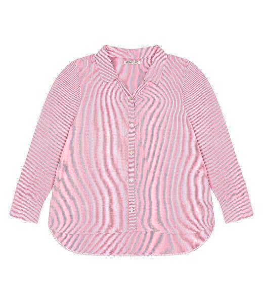 Camisa Manga Longa Feminina Plus Size Secret Glam Rosa
