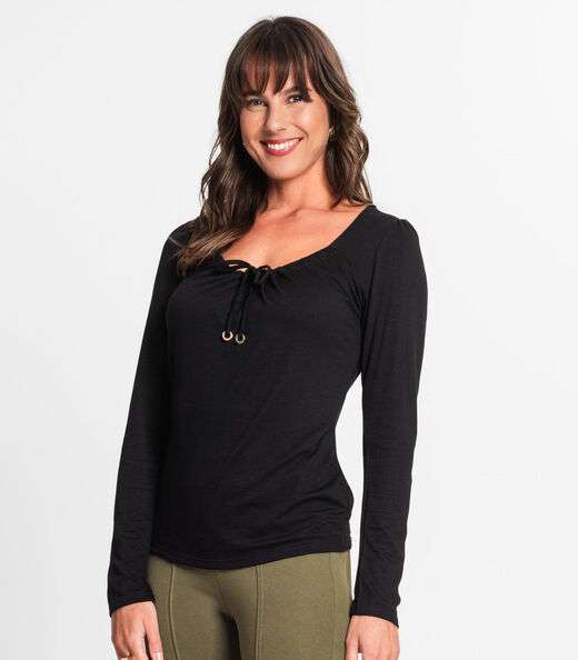 Blusa Feminina Manga Longa Endless Preto