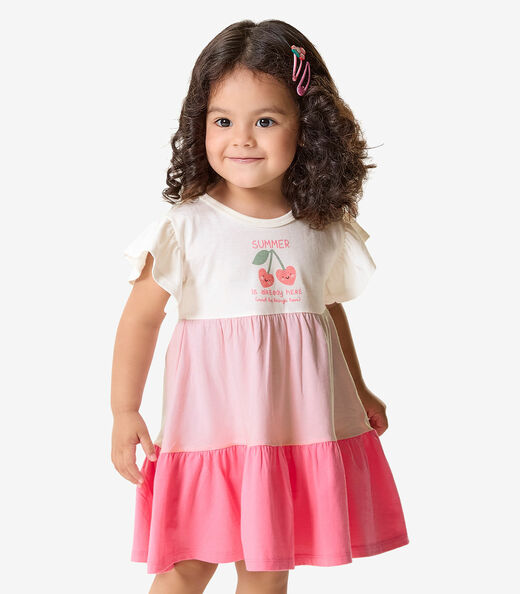 Image_Vestido Infantil  Meia Malha Com Estampa Rovi Kids Rosa