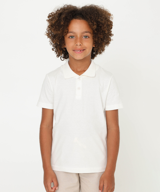 Conjunto Infantil Manga Curta Marisa Tam 4 a 10 Off White