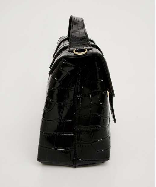 Bolsa Transversal Feminina Croco Verniz Marisa