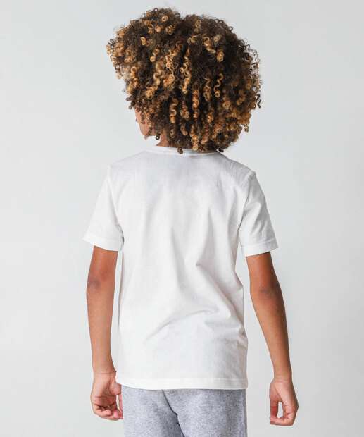 Camiseta Infantil Estampa Sonic Tam 4 a 10 Off White