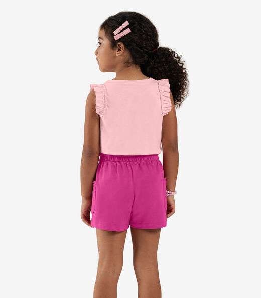 Shorts Infantil Moletinho Basic Rovi Kids Rosa