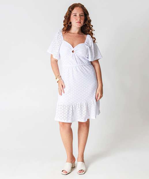 Vestido Plus Size Feminino Laise Marisa Branco
