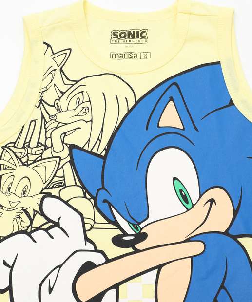 Regata Infantil Sonic Tam 4 a 10 Amarelo
