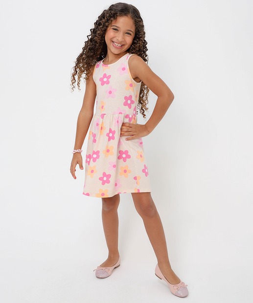 Image_Vestido Infantil Floral Marisa Tam 4 a 10 Bege