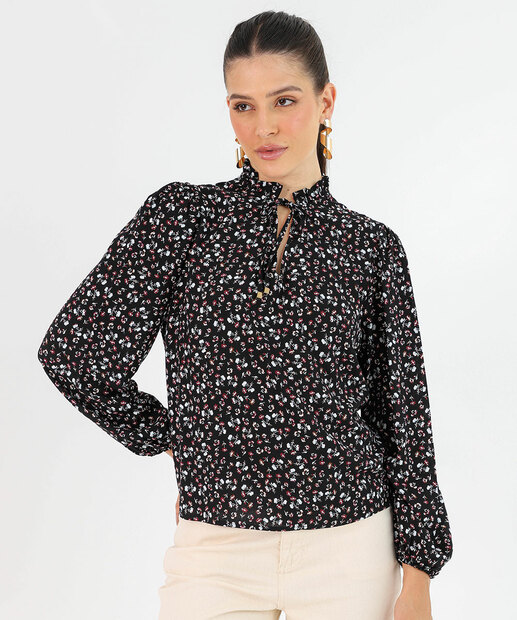 Image_Blusa Feminina Estampa Flores Manga Longa Marisa