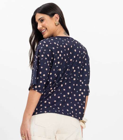 Blusa Feminina Devote V Infinita Cor Azul