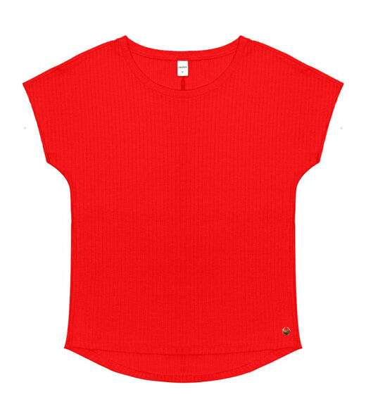 Blusa Feminina Ribana Canelada Básica Rovitex Laranja