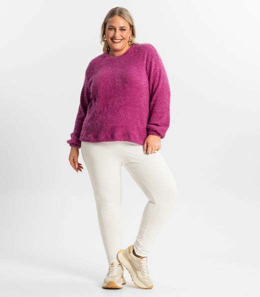 Blusão Feminino Plus Size Secret Glam Roxo