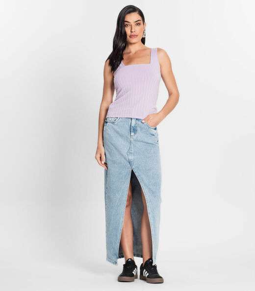 Regata Canelada Feminina Infinita Cor Roxo