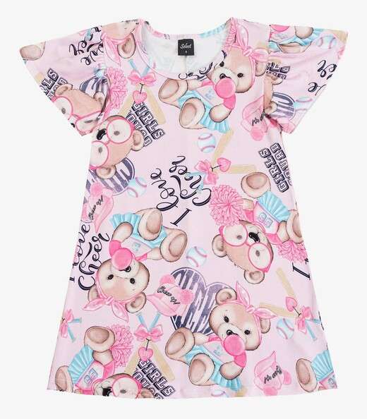 Vestido Infantil Feminino Estampado Select Rosa