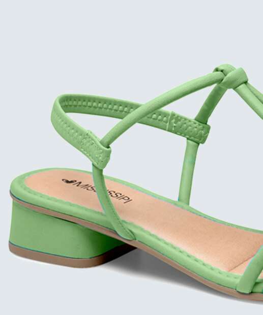 Sandália Salto Grosso Feminina Tiras Mississipi