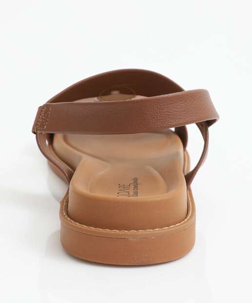 Sandália Feminina Rasteira Pedras Modare Marrom