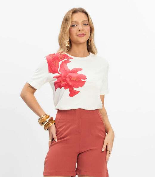 Image_T- Shirt Feminina Meia Malha Rovitex Bege