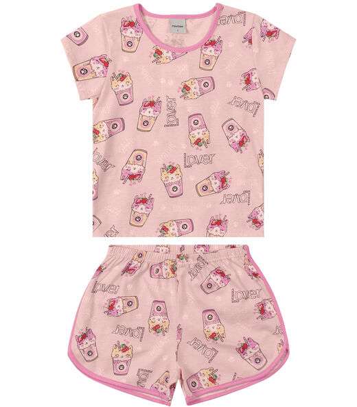 Pijama Infantil Feminino Milkshake Rovitex Kids Rosa