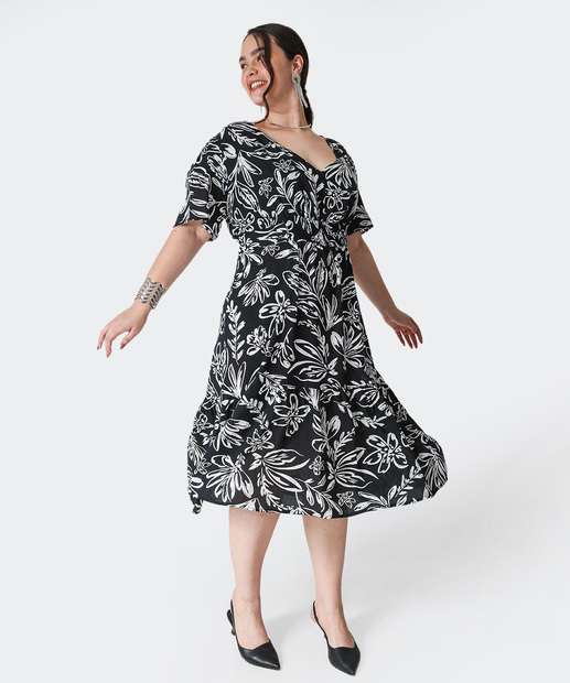 Image_Vestido Plus Size Feminino Estampa Folhas Marisa