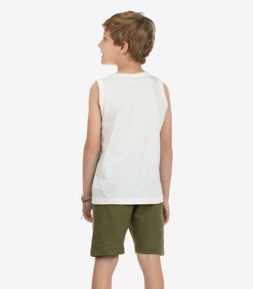 Conjunto Machão com Bermuda Menino Rovi Kids Bege