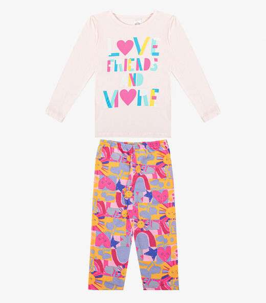 Image_Pijama Menina Manga Longa Brilha No Escuro Kappes Rosa