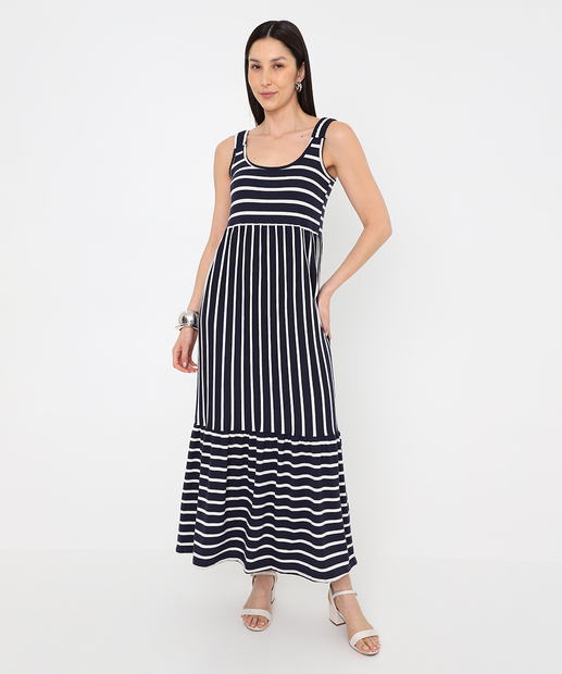 Image_Vestido Longo Feminino Listrado Marisa Azul