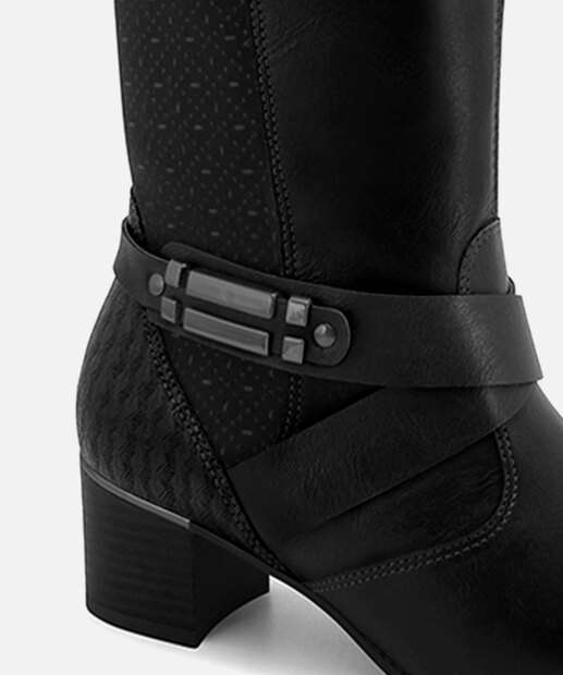 Bota Feminina Cano Alto Recorte Laser Comfortflex 