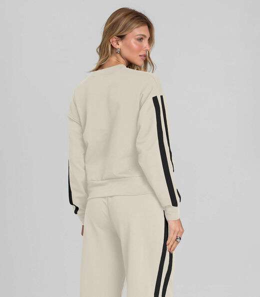 Moletom Feminino Em Molecotton Peluciado Dianna Bege