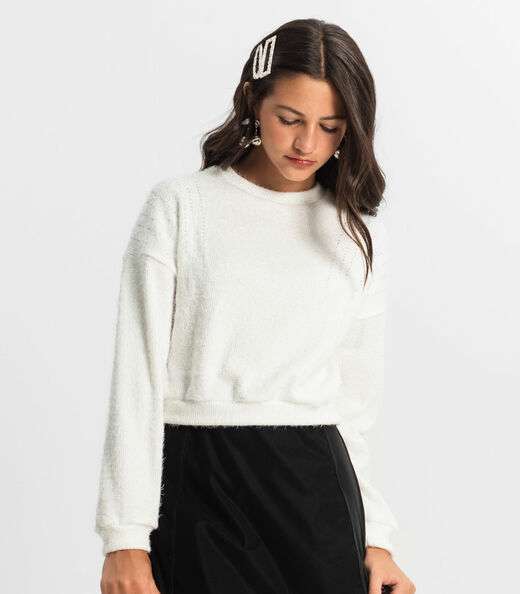 Blusão Juvenil Feminino Em Tricot Minty Bege