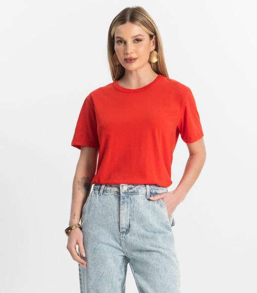 Image_Blusa Básica Feminina Meia Malha Rovitex Laranja