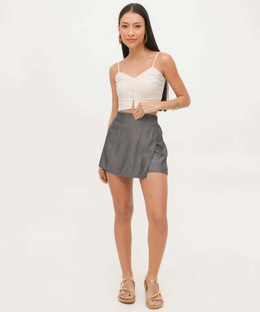 Short Saia Feminino Listrado Marisa