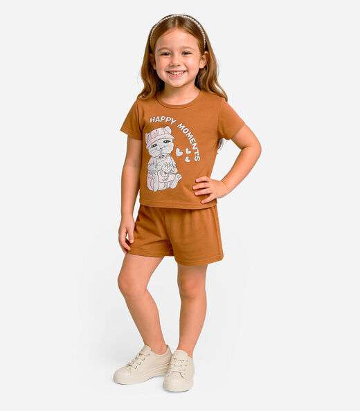 Conjunto Infantil Menina Select Marrom