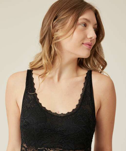 Body Feminino Sensual Renda Sem Bojo 