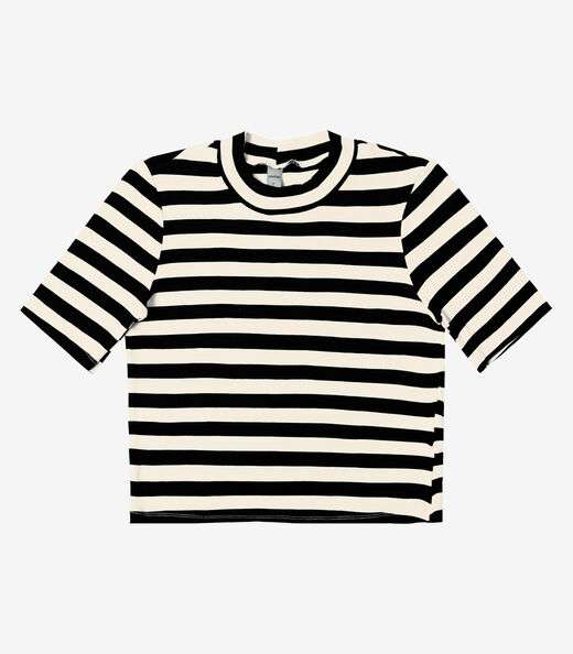 Blusa Cropped em Ribana de Viscose Rovitex Preto