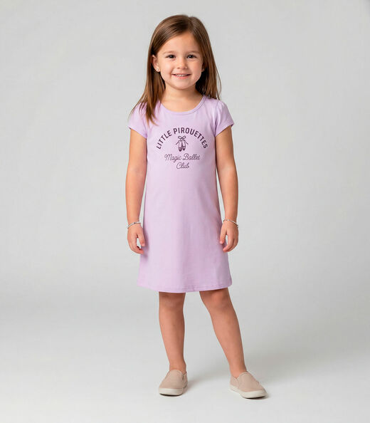 Image_Vestido Infantil Manga Curta Estampado Select Roxo